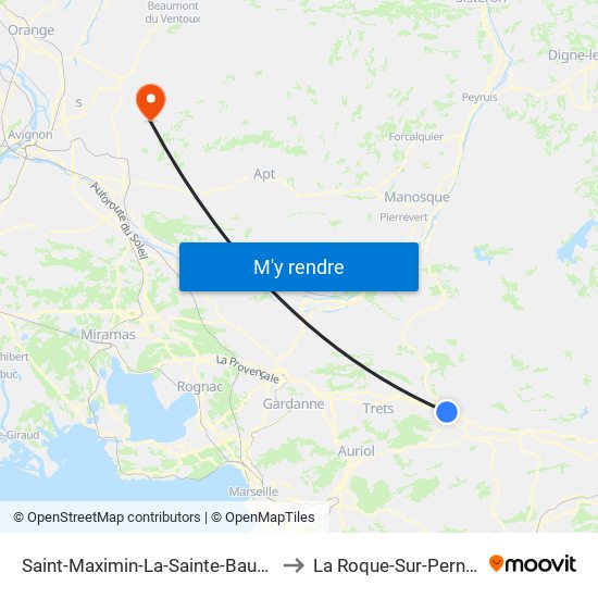 Saint-Maximin-La-Sainte-Baume to La Roque-Sur-Pernes map