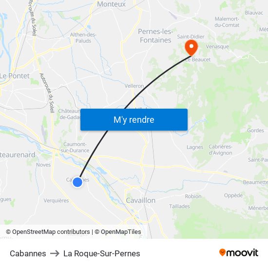 Cabannes to La Roque-Sur-Pernes map