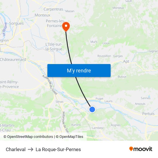 Charleval to La Roque-Sur-Pernes map