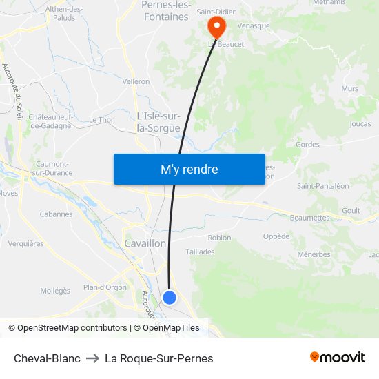 Cheval-Blanc to La Roque-Sur-Pernes map