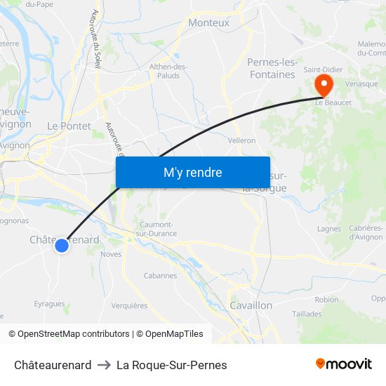 Châteaurenard to La Roque-Sur-Pernes map