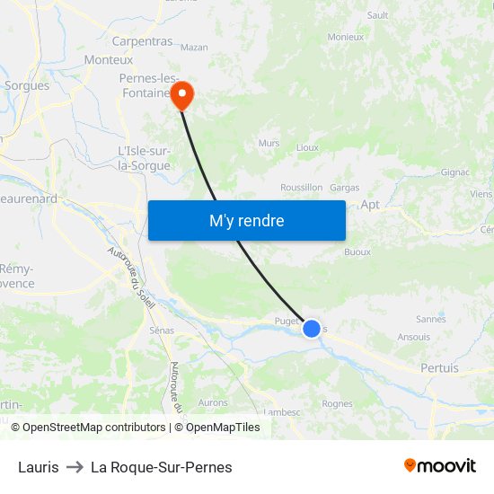 Lauris to La Roque-Sur-Pernes map