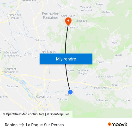 Robion to La Roque-Sur-Pernes map