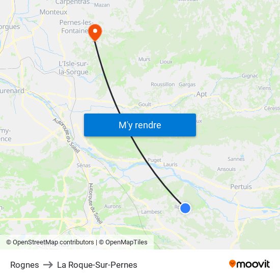 Rognes to La Roque-Sur-Pernes map