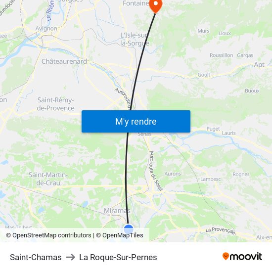 Saint-Chamas to La Roque-Sur-Pernes map