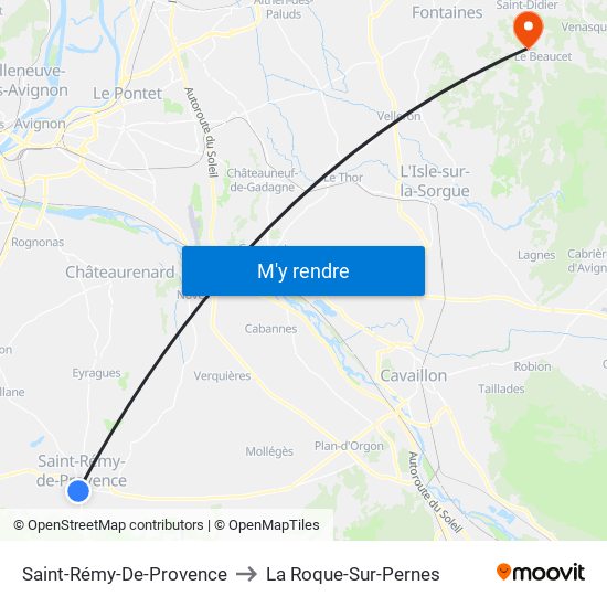 Saint-Rémy-De-Provence to La Roque-Sur-Pernes map
