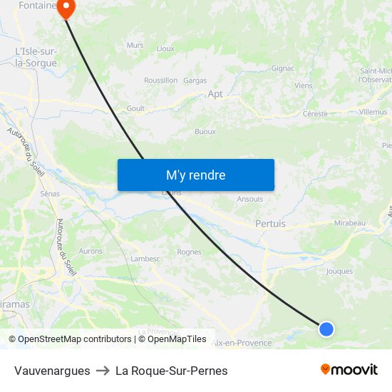 Vauvenargues to La Roque-Sur-Pernes map