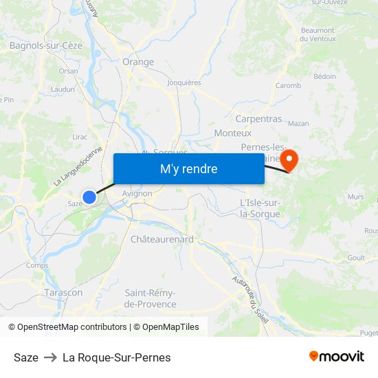 Saze to La Roque-Sur-Pernes map