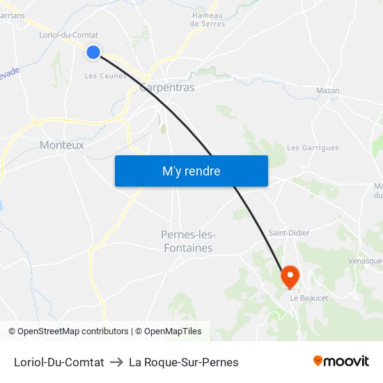 Loriol-Du-Comtat to La Roque-Sur-Pernes map