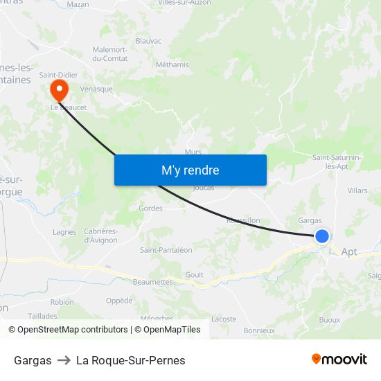 Gargas to La Roque-Sur-Pernes map