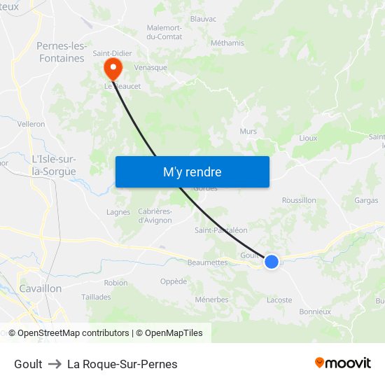 Goult to La Roque-Sur-Pernes map