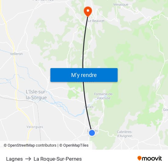 Lagnes to La Roque-Sur-Pernes map