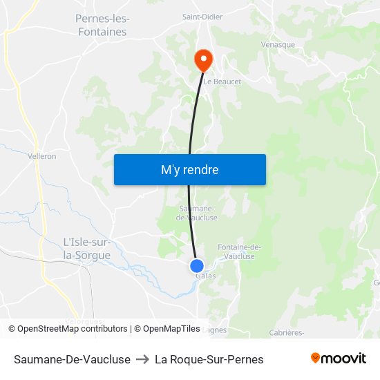 Saumane-De-Vaucluse to La Roque-Sur-Pernes map