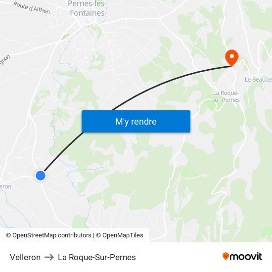 Velleron to La Roque-Sur-Pernes map