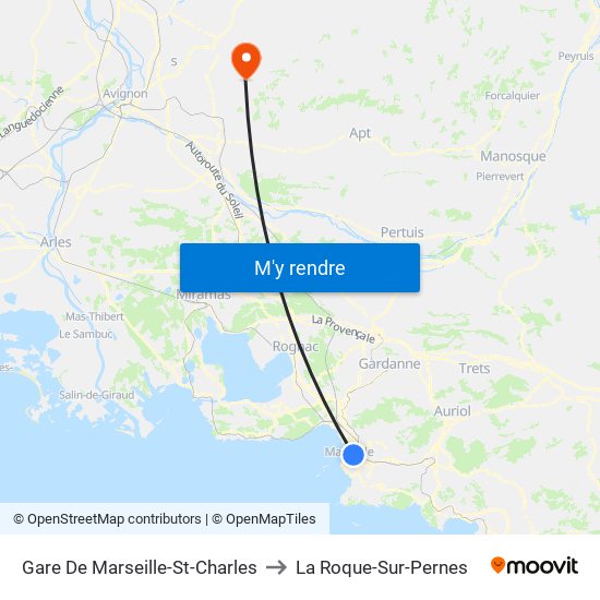 Gare De Marseille-St-Charles to La Roque-Sur-Pernes map
