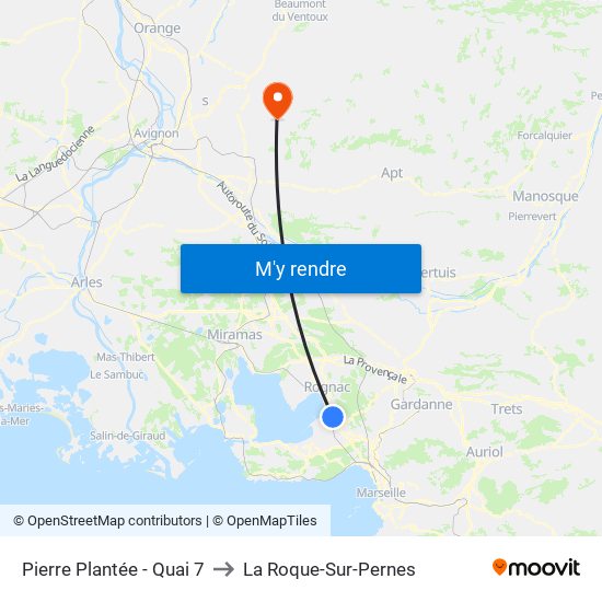 Pierre Plantée - Quai 7 to La Roque-Sur-Pernes map
