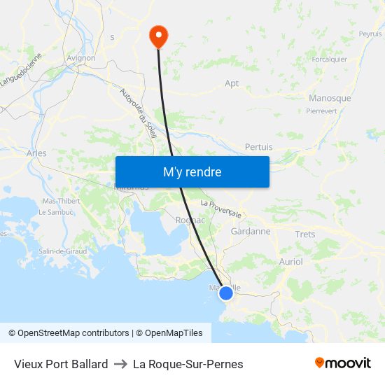 Vieux Port Ballard to La Roque-Sur-Pernes map