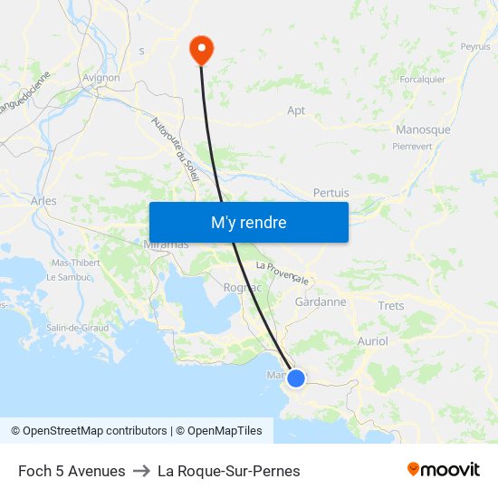 Foch 5 Avenues to La Roque-Sur-Pernes map