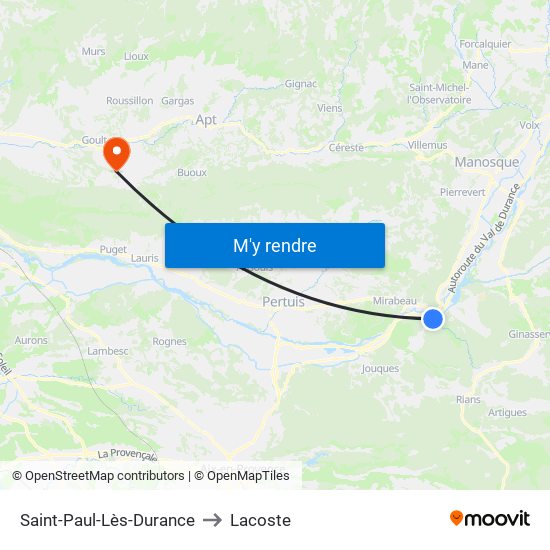 Saint-Paul-Lès-Durance to Lacoste map