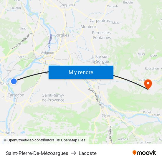 Saint-Pierre-De-Mézoargues to Lacoste map
