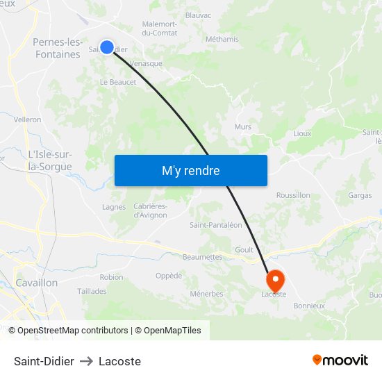 Saint-Didier to Lacoste map
