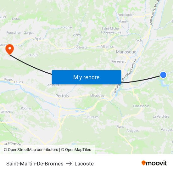 Saint-Martin-De-Brômes to Lacoste map