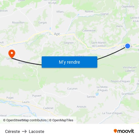 Céreste to Céreste map