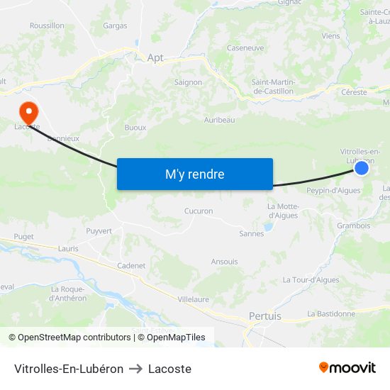 Vitrolles-En-Lubéron to Lacoste map
