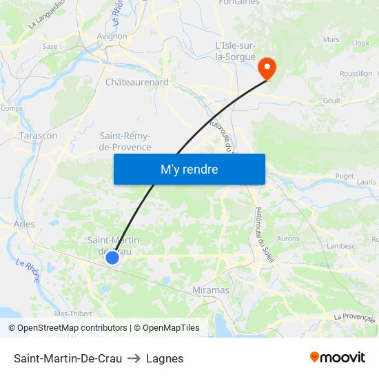 Saint-Martin-De-Crau to Lagnes map