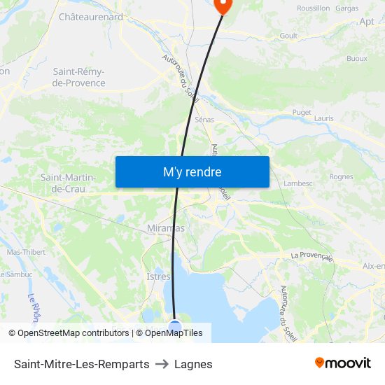 Saint-Mitre-Les-Remparts to Lagnes map