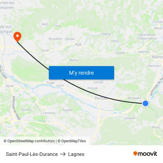 Saint-Paul-Lès-Durance to Lagnes map