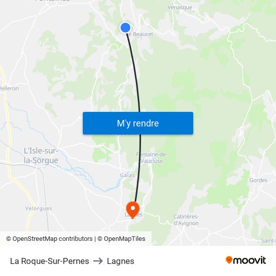 La Roque-Sur-Pernes to Lagnes map