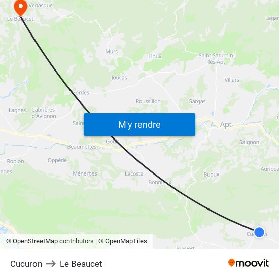 Cucuron to Le Beaucet map