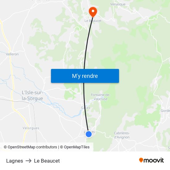 Lagnes to Le Beaucet map