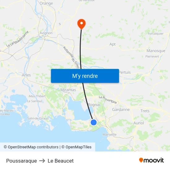 Poussaraque to Le Beaucet map