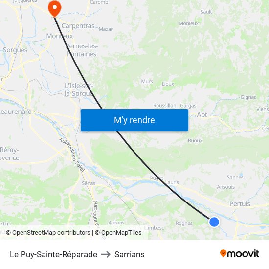 Le Puy-Sainte-Réparade to Sarrians map