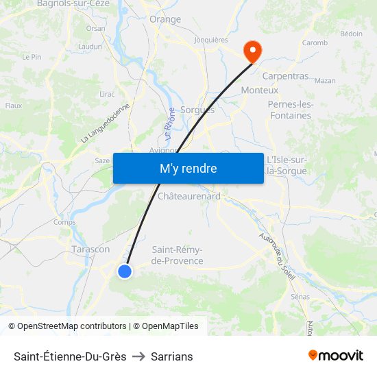 Saint-Étienne-Du-Grès to Sarrians map