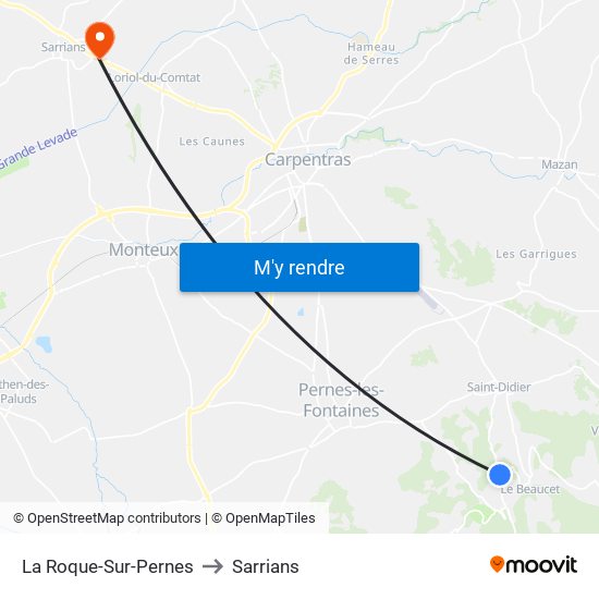 La Roque-Sur-Pernes to Sarrians map