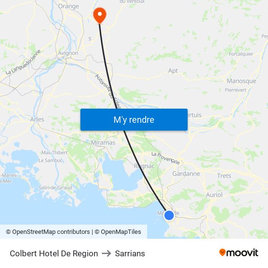 Colbert Hotel De Region to Sarrians map