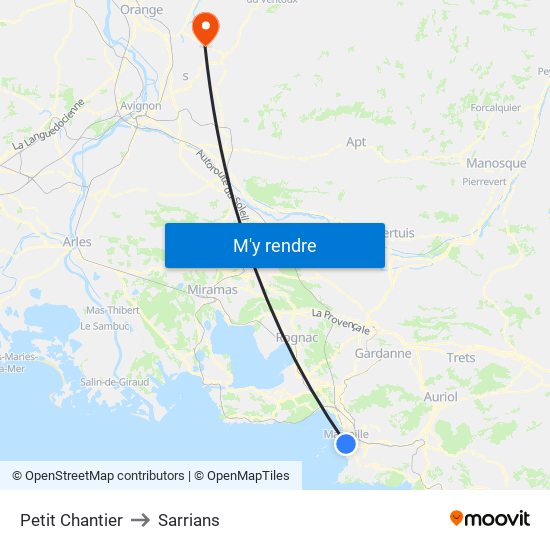 Petit Chantier to Sarrians map