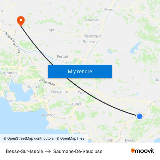 Besse-Sur-Issole to Saumane-De-Vaucluse map
