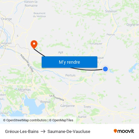 Gréoux-Les-Bains to Saumane-De-Vaucluse map