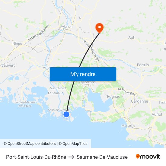 Port-Saint-Louis-Du-Rhône to Saumane-De-Vaucluse map