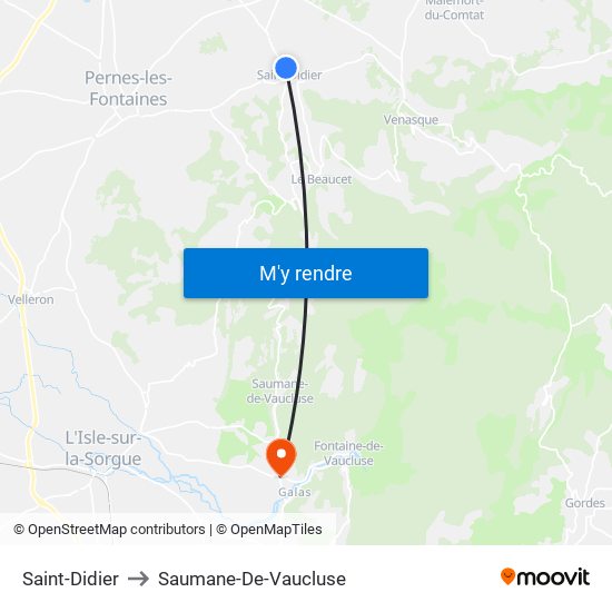 Saint-Didier to Saumane-De-Vaucluse map