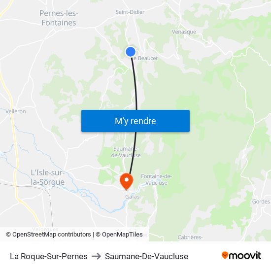 La Roque-Sur-Pernes to Saumane-De-Vaucluse map