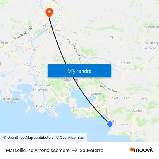 Marseille, 7e Arrondissement to Sauveterre map