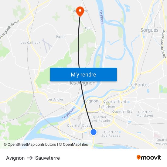 Avignon to Avignon map