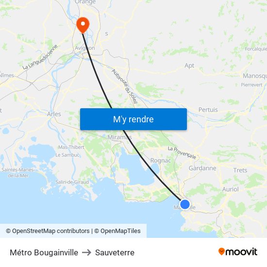 Métro Bougainville to Sauveterre map