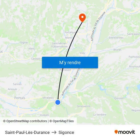Saint-Paul-Lès-Durance to Sigonce map