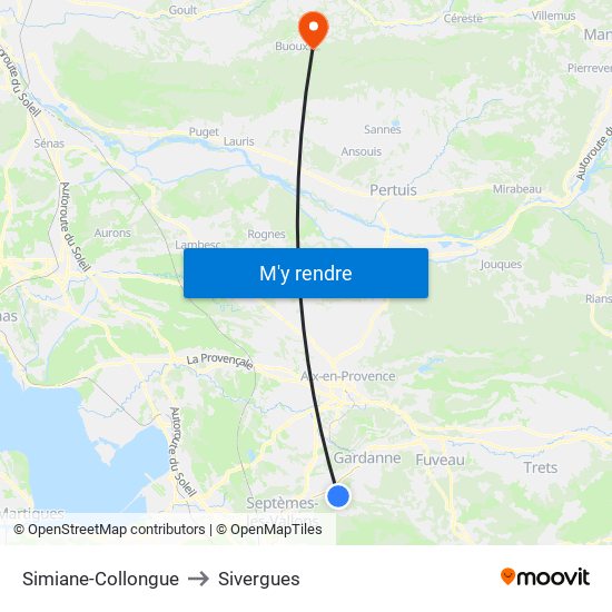 Simiane-Collongue to Sivergues map